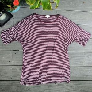 Maroon Striped Tunic Top